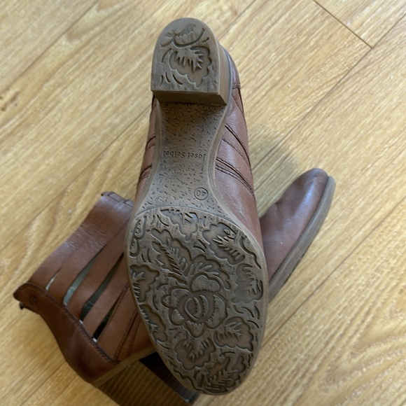 Summer bootie, strappy brown leather, size 40. 3 inch block heel - Picture 4 of 5